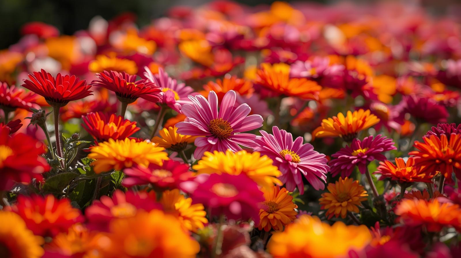 Seasonal flowers in bloom